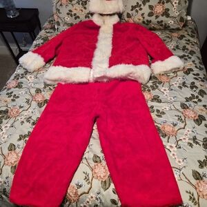 Vintage Red Santa Suit with White Trim